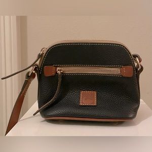Dooney & Bourke Small Pebble Leather Domed Crossbody- Black